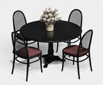 French Style Dining Table And Chairs-ID:131694085