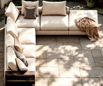 Wabi-sabi Style Corner Sofa-ID:406832937
