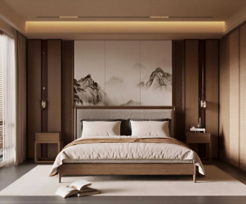 New Chinese Style Bedroom-ID:695878032