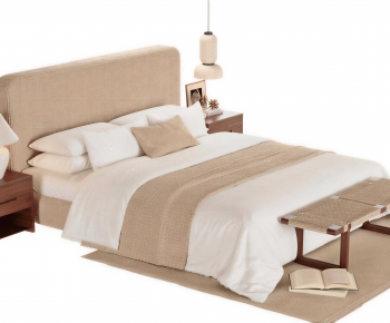 Wabi-sabi Style Double Bed-ID:248849459