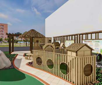 Modern Outdoor Space In Kindergarten-ID:159324882