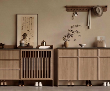 New Chinese Style Shoe Cabinet-ID:608254917