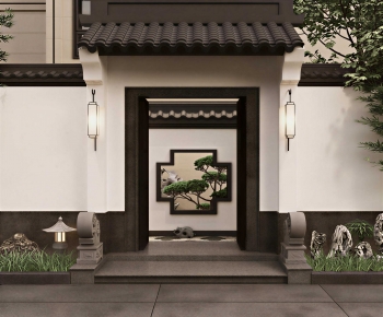 New Chinese Style Facade Element-ID:516846907