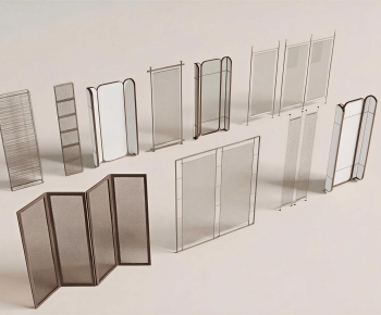 Wabi-sabi Style Glass Screen Partition-ID:681149019