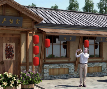New Chinese Style Appearance Of Commercial Building-ID:131414891
