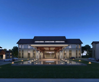 New Chinese Style Appearance Of Commercial Building-ID:428353076