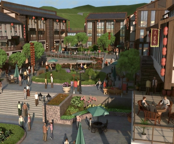 New Chinese Style Commercial Street-ID:577502971