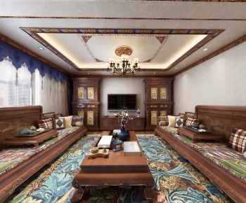 New Chinese Style A Living Room-ID:200020073