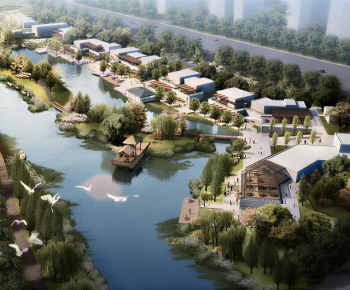 New Chinese Style Architectural Bird's-eye View Planning-ID:181555995