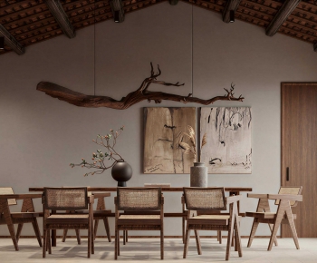 Wabi-sabi Style Dining Room-ID:566680414