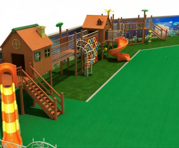 Modern Outdoor Space In Kindergarten-ID:138480904