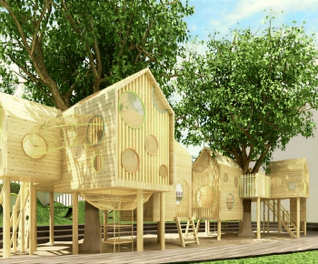 Modern Outdoor Space In Kindergarten-ID:424343112