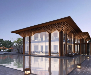 New Chinese Style Appearance Of Commercial Building-ID:238609086