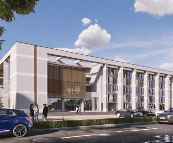 Modern Appearance Of Commercial Building-ID:465276008