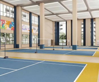Modern Indoor Badminton Court-ID:149931917