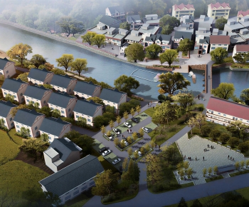 New Chinese Style Architectural Bird's-eye View Planning-ID:585009103