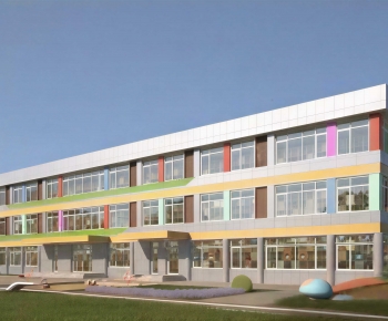 Modern School Building-ID:482593069