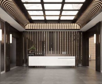 New Chinese Style Office Reception Desk-ID:315723906