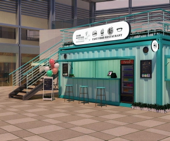 Industrial Style Appearance Of Commercial Building-ID:220990905