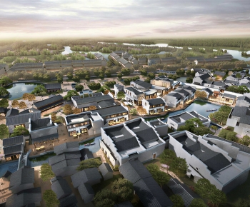 Chinese Style Architectural Bird's-eye View Planning-ID:901957049