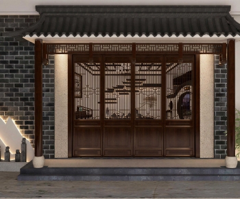 New Chinese Style Facade Element-ID:487731933