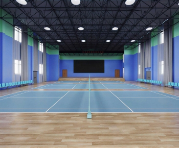 Modern Indoor Badminton Court-ID:529129982