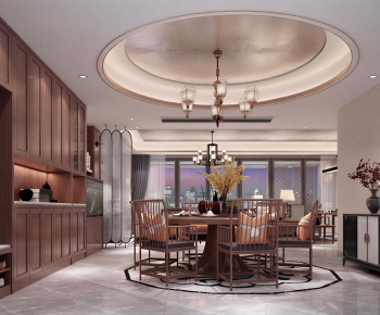 New Chinese Style Dining Room-ID:977396976