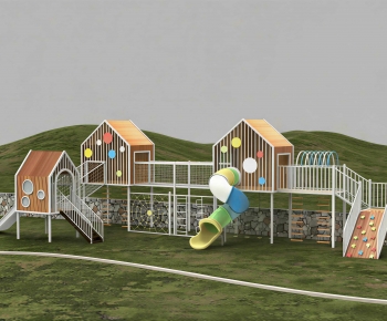 Modern Outdoor Space In Kindergarten-ID:846664911