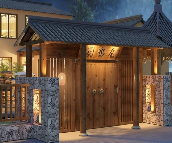 New Chinese Style Facade Element-ID:453439953