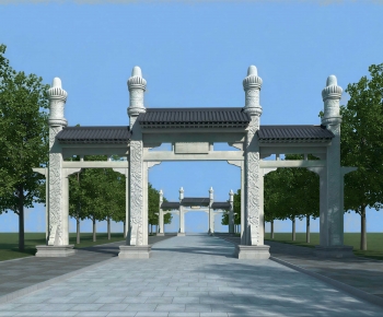 Chinese Style Decorated Archway-ID:253513104
