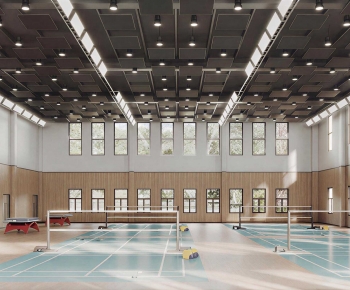 Modern Indoor Badminton Court-ID:131056078
