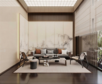 New Chinese Style A Living Room-ID:960942031