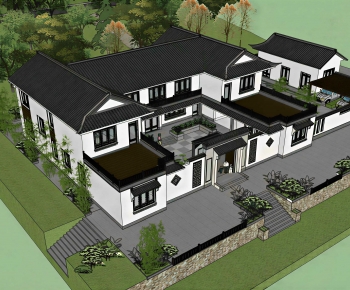New Chinese Style Architectural Bird's-eye View Planning-ID:122383123