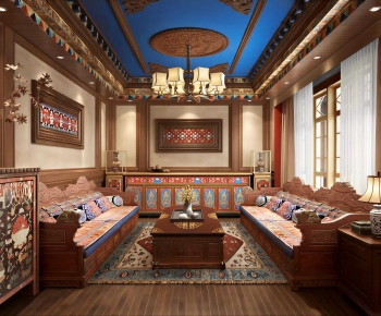 New Chinese Style A Living Room-ID:467168097