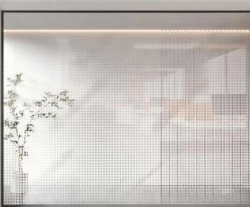 Modern Glass Screen Partition-ID:696520099