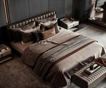 Modern Double Bed-ID:835623034
