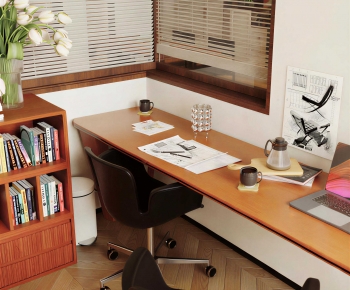 Modern Computer Desk And Chair-ID:220976117