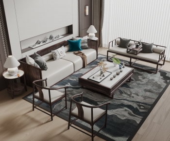 New Chinese Style Sofa Combination-ID:692944059