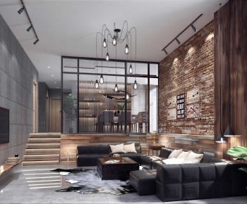 Industrial Style A Living Room-ID:525644063