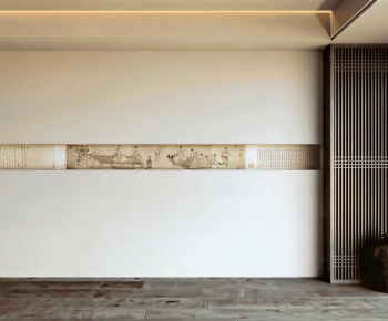 New Chinese Style TV Wall-ID:630779989