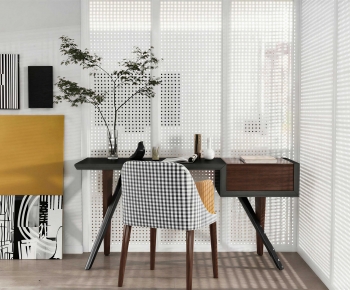 Modern Computer Desk And Chair-ID:734054099