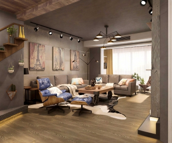 Industrial Style A Living Room-ID:165153985