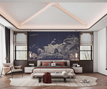 New Chinese Style Bedroom-ID:153243068