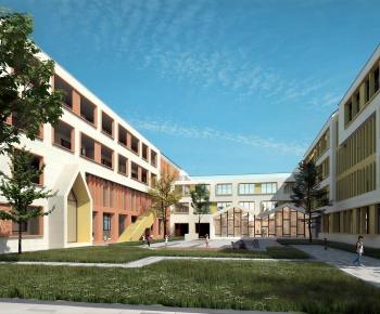 Modern School Building-ID:502300989