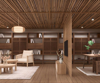 New Chinese Style A Living Room-ID:500685934