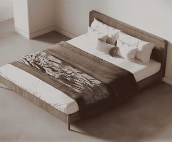 Wabi-sabi Style Double Bed-ID:541182047