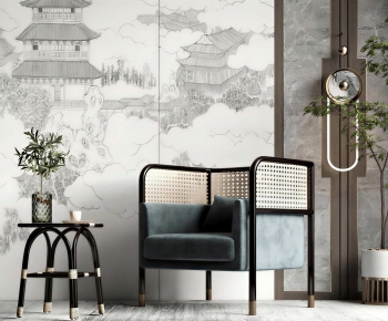 New Chinese Style Lounge Chair-ID:654835944