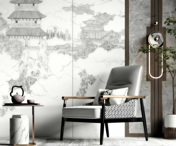 New Chinese Style Lounge Chair-ID:205863002