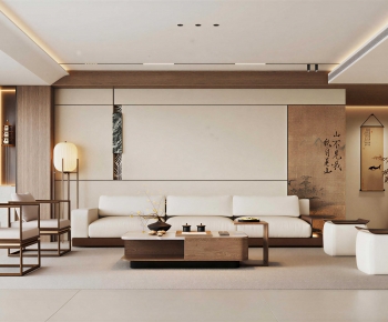 New Chinese Style A Living Room-ID:533211955