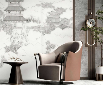 New Chinese Style Single Sofa-ID:832542904